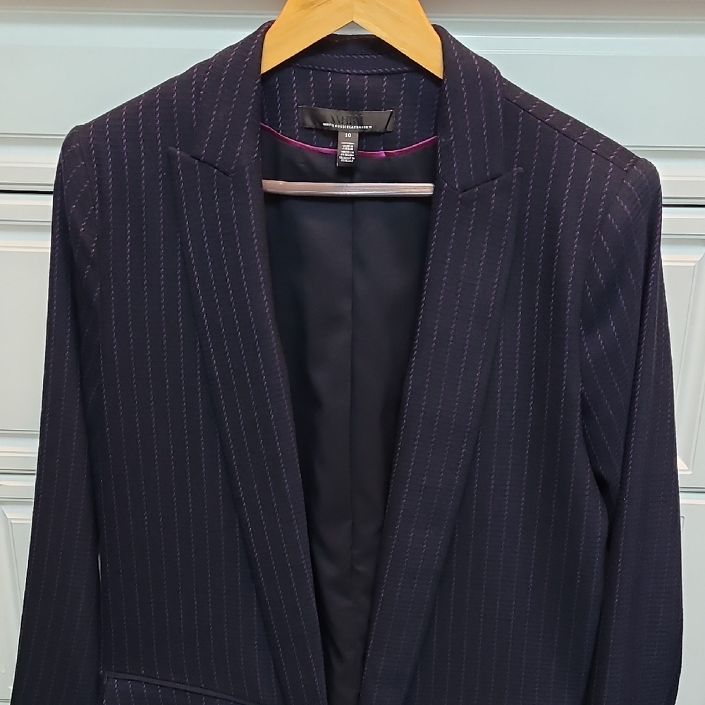 White House Black Market Blue Blazer with Notched Lapel